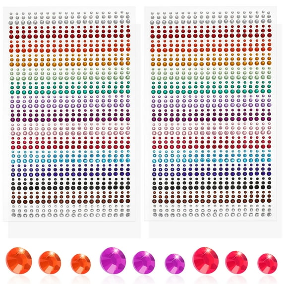 LOLIPPYY Multi Color Stick on Rhinestone Face Gems for Makeup Nail Art and DIY Crafts