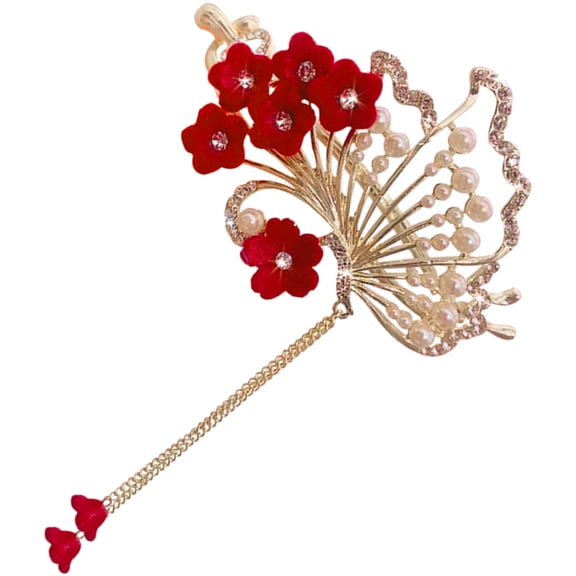 LOLIPPYY Multi Color Wedding Flower Hair Clip Floral Hair Accessory with Tassel for Bridal Hairstyles