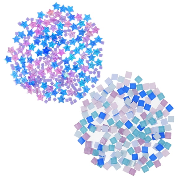 LOLIPPYY 100-Piece Multi-Colored Glass Tile Variety Pack for Crafts and Home Decoration Projects