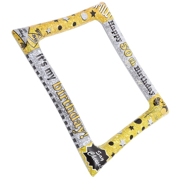 LOLIPPYY Multi Colored Inflatable Selfie Frame PVC Birthday Photo Prop Ideal for Cosplay Fun 40 x 30 Inches