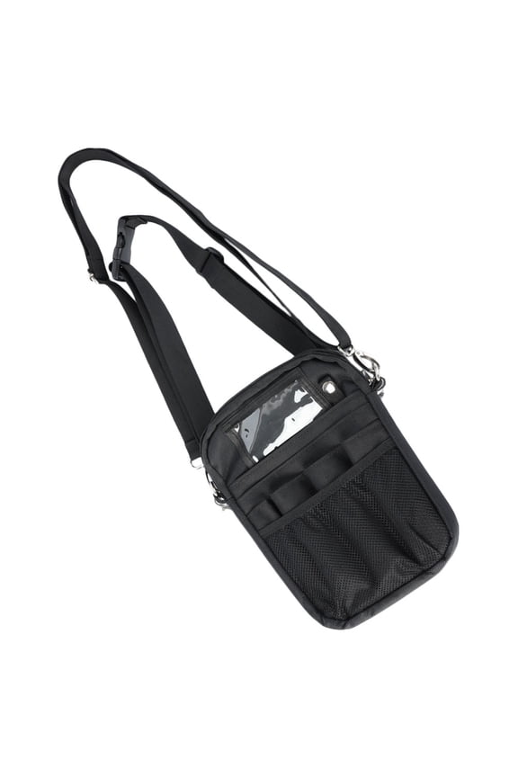 Multi-Compartment Black Nurse Waist Bag Cross Body Shoulder Pouch Durable Water Resistant Organizer