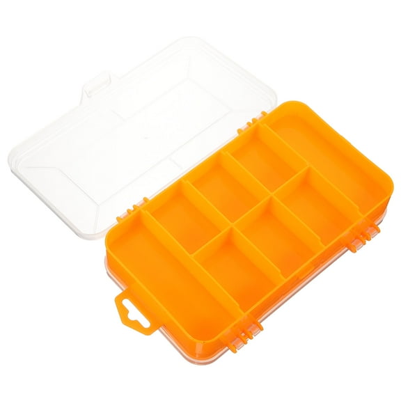 LOLIPPYY Multi Compartment Storage Box Rectangular Orange PP 1Pack For Workshop Use