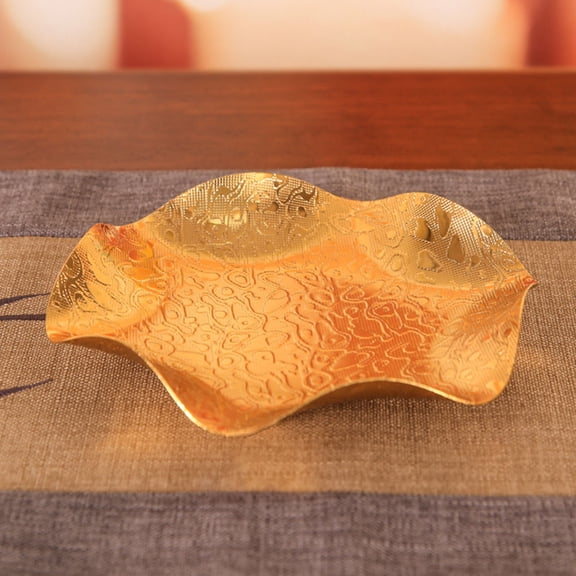 LOLIPPYY Multi-Function Alloy Candy Dish Golden Fruit Plate Decorative Snack Tray