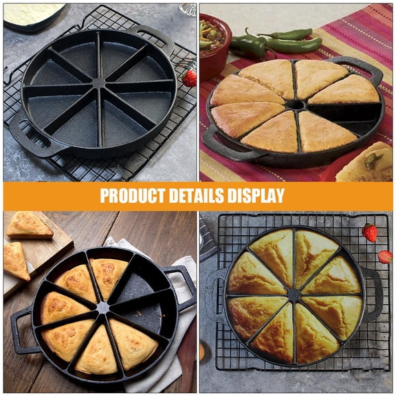 LOLIPPYY Multi Function Cast Iron Bread Pan with Efficient Heat Transfer in Black