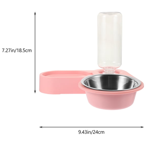 LOLIPPYY Multi Function Stainless Steel Cat Feeder Bowl with Adjustable Automatic Water Fountain