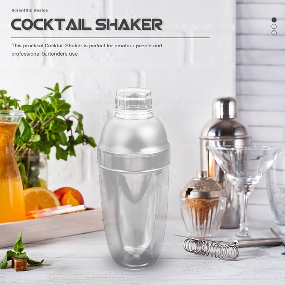 LOLIPPYY Professional Clear Plastic Cocktail Shaker with Comfort Grip for Home and Shops