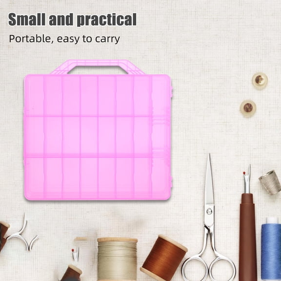 LOLIPPYY Multi Functional Double Layer Sewing Storage Box with 48 Grids for Craft and Needlework
