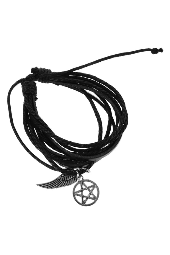 Multi-Layer Decorative Woven Bracelet with Five-Pointed Stars and Wings for Parties