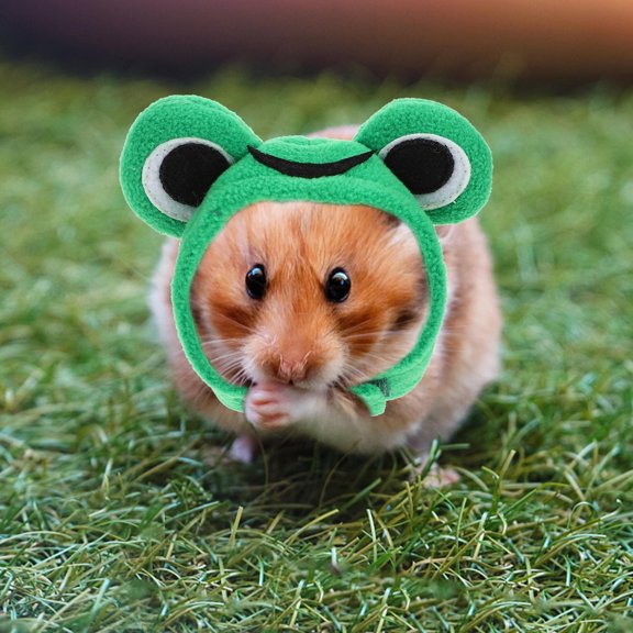 LOLIPPYY Multi Purpose Green Hamster Hat for Small Pets Easy to Wear Reusable and Washable
