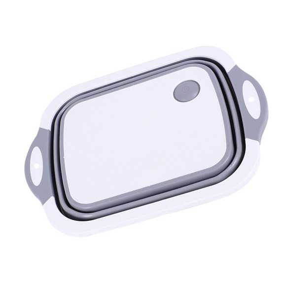 LOLIPPYY Multi Purpose Grey Cutting Board with Strainer for Washing Vegetables and Fruits
