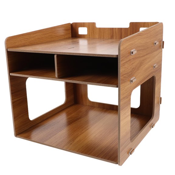 LOLIPPYY Multi Purpose Wooden Desktop Printer Stand with Shelf for Small Spaces and Office Use