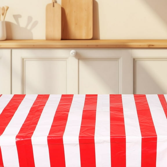 LOLIPPYY Multi Stripe Table Cover for Carnival and Circus Theme Party Decorations and Birthday Table