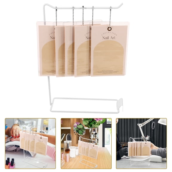 LOLIPPYY Multicolor Nail Art Display Stand Set with Cardboard and Iron for Press-On Nail Collection, 1 Set