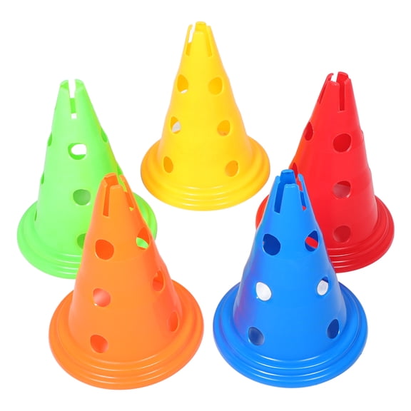 LOLIPPYY 5-Pack Multicolor Agility Training Cones for Sports Practice, PE Markers for Soccer, Football, and Athletic Drills