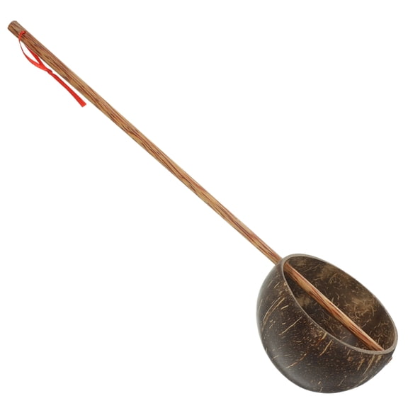 LOLIPPYY Multifunction Water Spoon Wooden Coconuts Shell Ladle for Household Bath and Kitchen Use