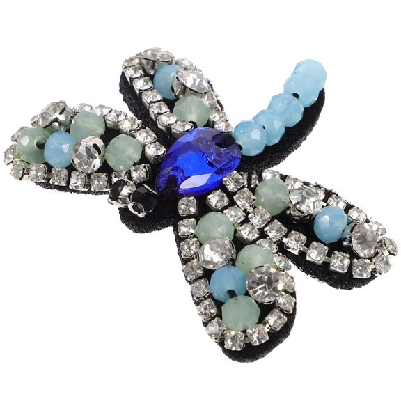 LOLIPPYY Multifunctional Blue Beaded Dragonfly Patch for DIY Clothing Patches and Accessories