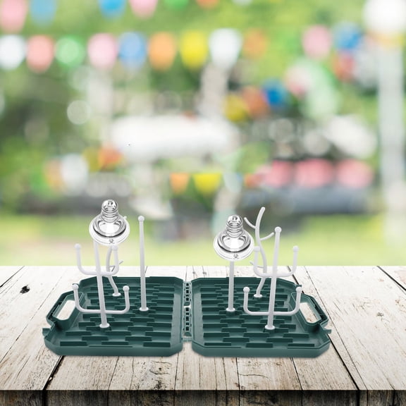 LOLIPPYY Multifunctional Green Baby Bottle Drying Rack Portable Case PP Material for Plants Compact Size