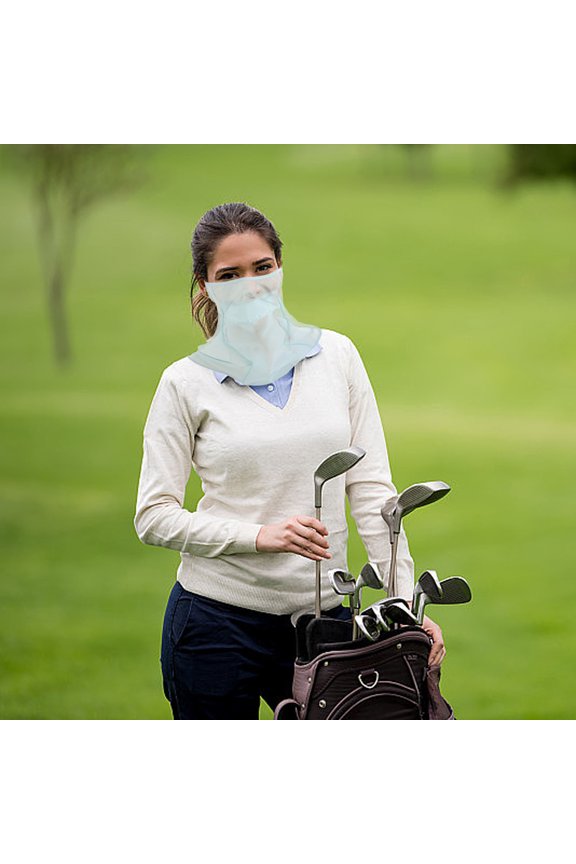 Multifunctional Lightweight Nylon Neck Gaiter in Light Green for Outdoor Sun Protection Activities
