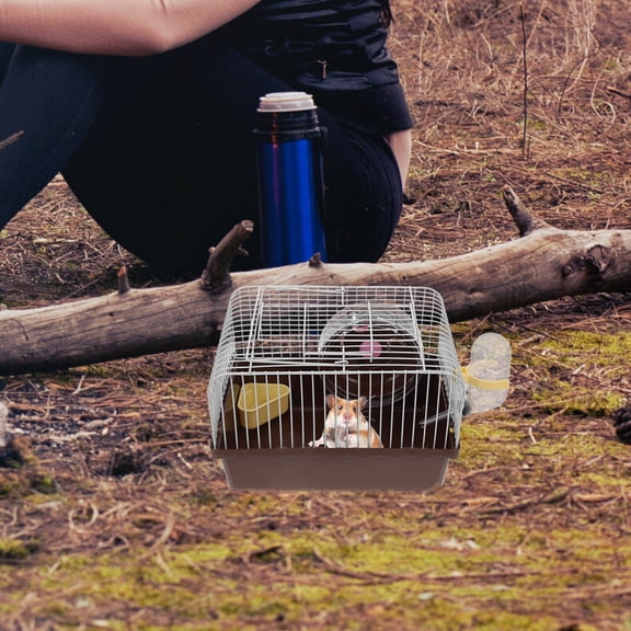 LOLIPPYY Multifunctional Portable Small Animal Cage with Water Bottle for Travel