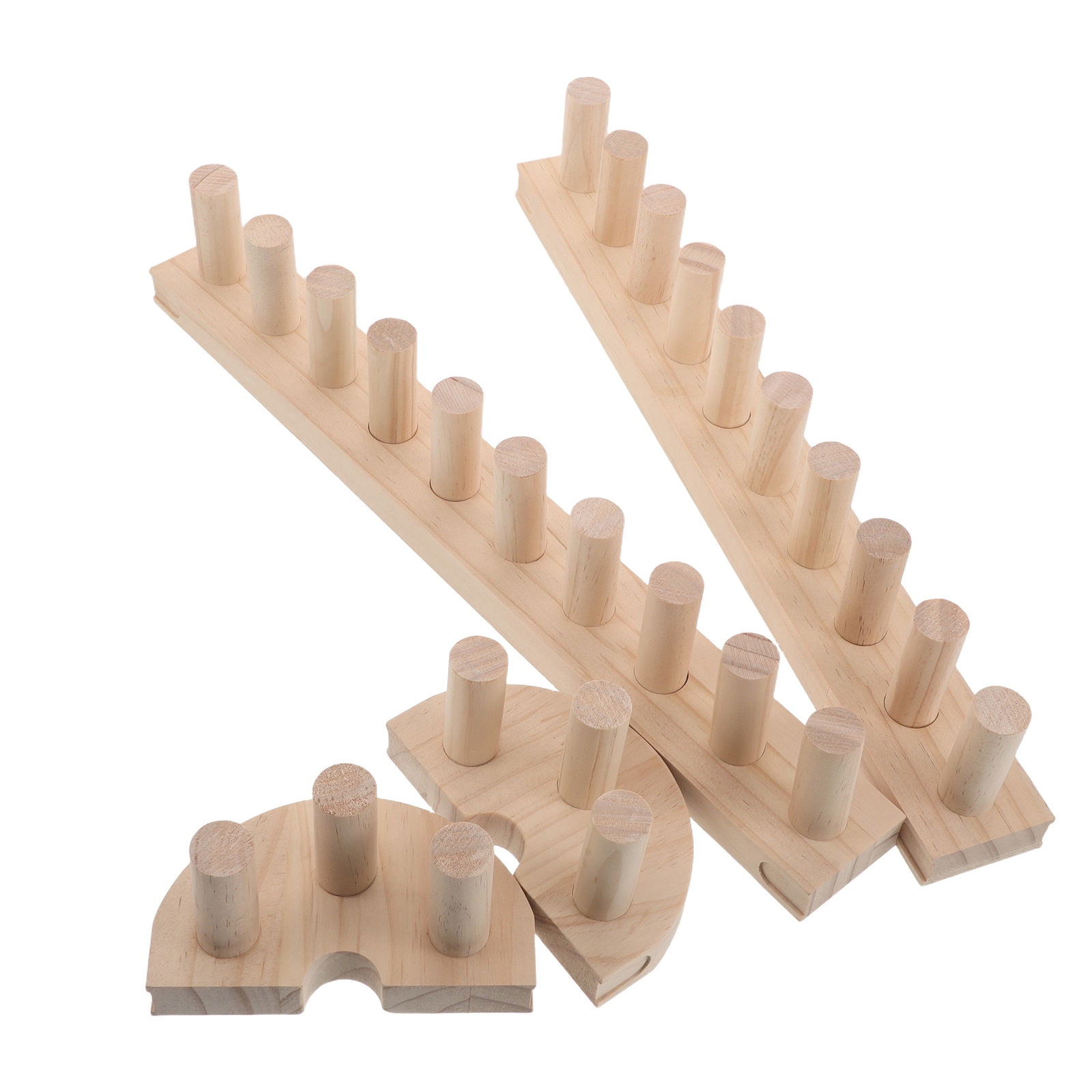 LOLIPPYY Adjustable Wood Weaving Board for Knitting Scarves, Blankets and Crafts, Multifunctional Khaki Design Tool