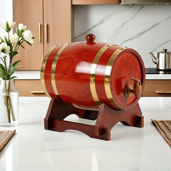 LOLIPPYY Dark Red Wooden Wine Holder Stand, Multipurpose Rustic Display Rack for Wine Bottles, Plants, and Beverage Decor