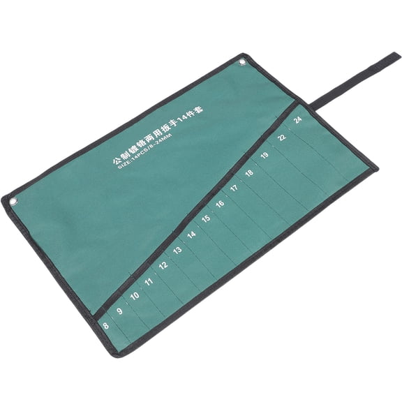 LOLIPPYY Multipurpose Wrench Roll Up Tool Organizer Bag in Light Green Oxford Cloth Material