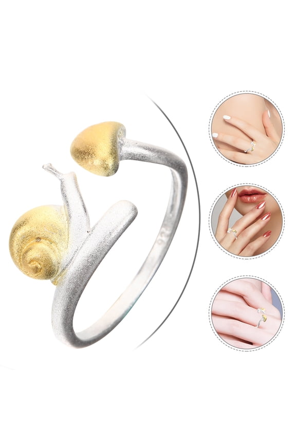 Copper Mushroom Snail for Women, Elegant Daily Wear Finger , Multi-Color Aesthetic Accessory