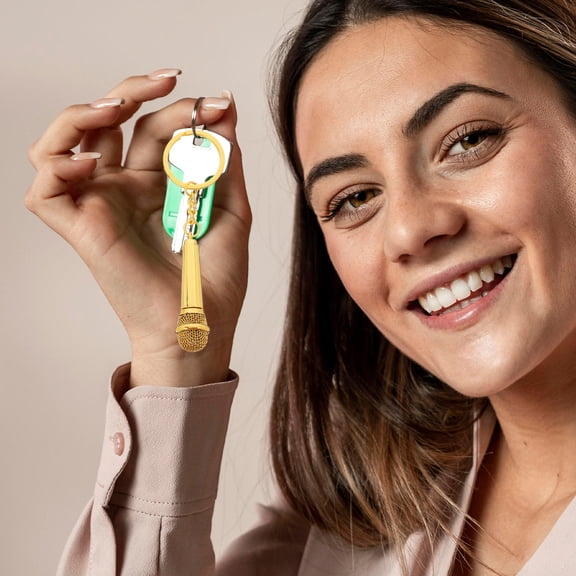 LOLIPPYY Music Party Favor Microphone Keychain Stylish Musical Charm for Backpacks, Keys, and Accessories