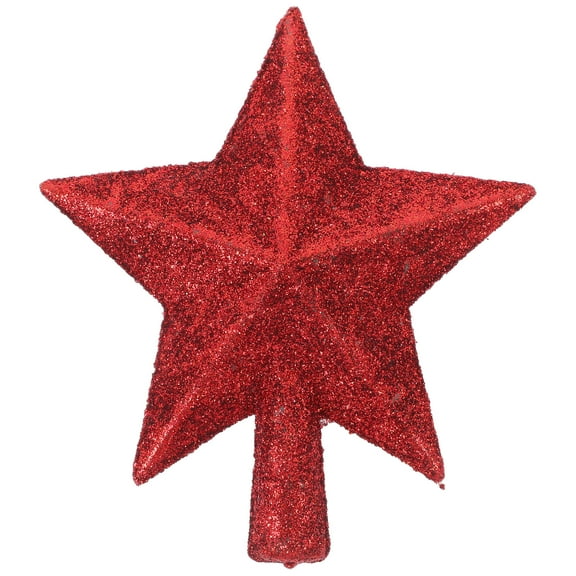 LOLIPPYY NICEXMAS Treasures Red Glittered Christmas Tree Topper Christmas Tree Topper