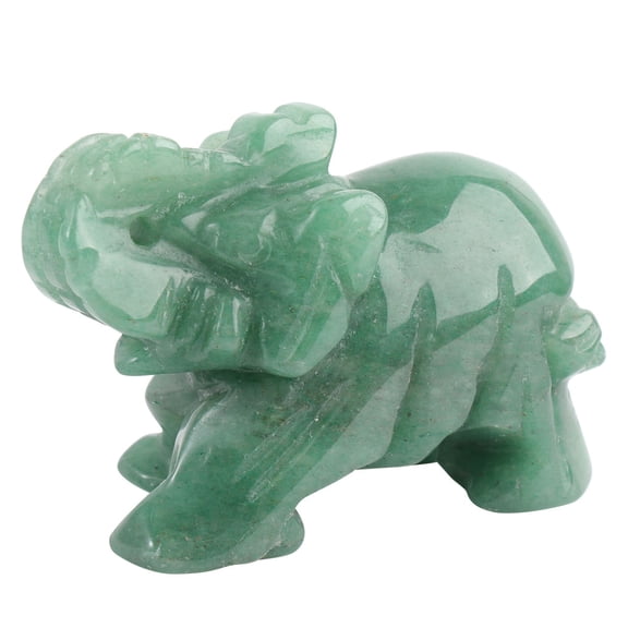 LOLIPPYY Natural Material Stone Elephant Figurine Decor Green Hand Engraved Ornament