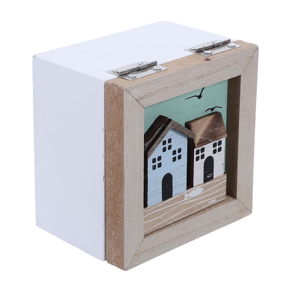 LOLIPPYY Natural Pine Wood Nautical Storage Box for Home Beach Decor and Keepsake Organization