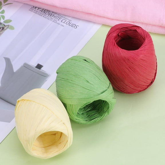 LOLIPPYY Natural Raffia Straw Rope Cord for Crafts Decoration Assorted Colors Durable