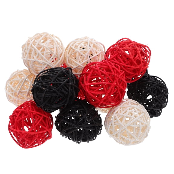 LOLIPPYY Handcrafted Natural Rattan Aromatherapy Decor Set, 15 Pieces, Assorted Colors, 5cm Size for Home Decoration