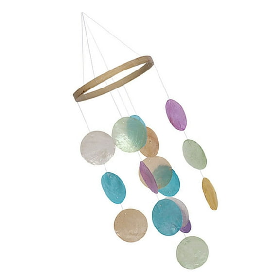 LOLIPPYY Natural Seashell Wind Bell with Hand Polished Shells for Patio Porch Garden Hanging Decor