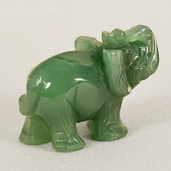 LOLIPPYY Natural Stone Elephant Figurine Green Color Elegant Handcraft Animal Ornament