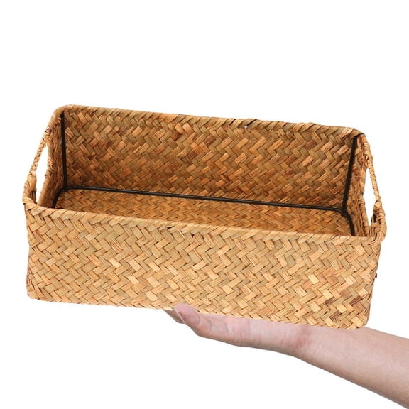 LOLIPPYY Natural Seaweed Storage Bins Organizer for Wardrobe, 1 Set, Yellow Container