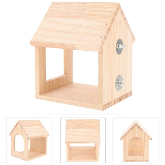 LOLIPPYY Nesting for Parrots Natural Wood Home for Parakeets 1Set