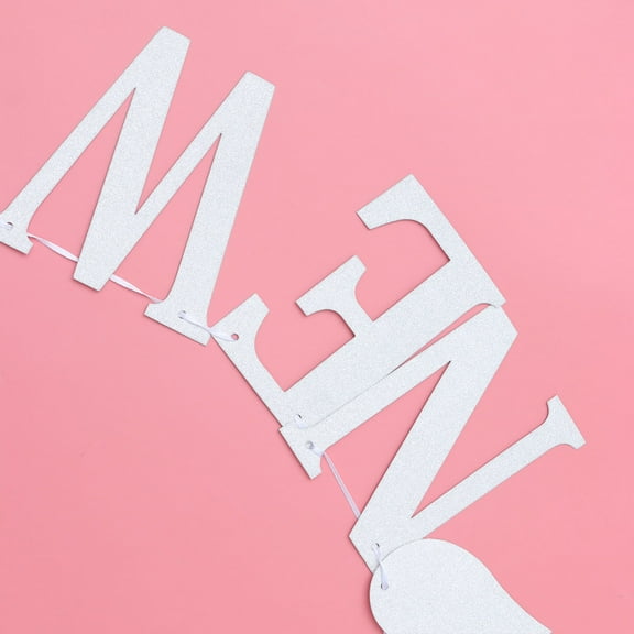 LOLIPPYY New Years Eve Banner Wall Hanging Silver Glitter Paper Decorations 1Pack