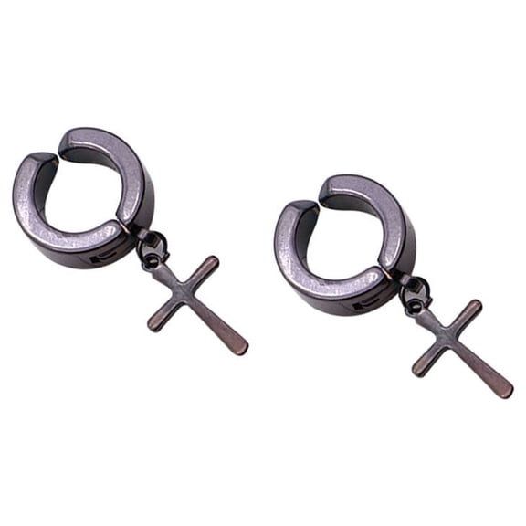 LOLIPPYY Black No-Pierce Ear Earrings for Women, Comfortable Solid Material Ear Clips Jewelry Accessory