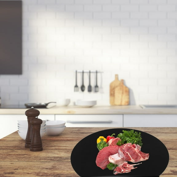 LOLIPPYY Non Slip Kitchen Cutting Board Acrylic Round Shape for Apartment Kitchen Decor 1Set