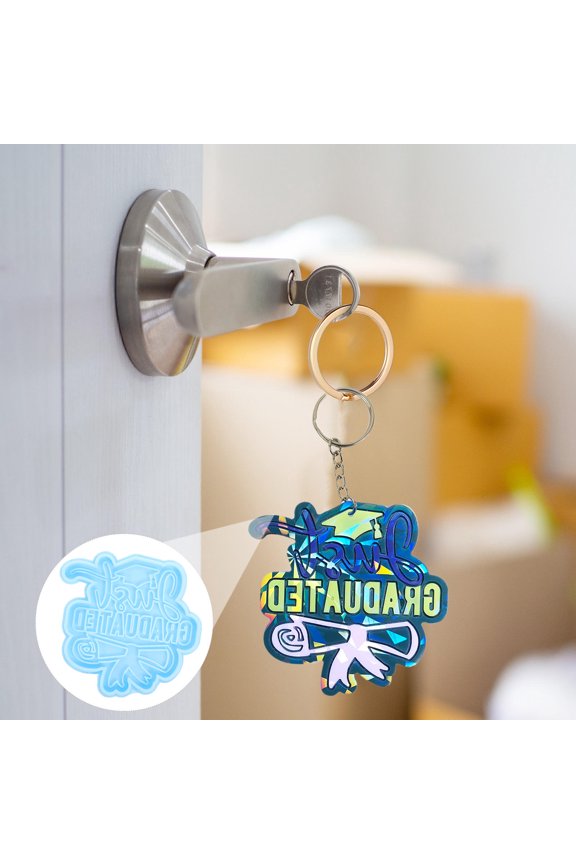 Nonstick Silicone Mold for Graduation Cap Keychain Resin Pendant Crafting