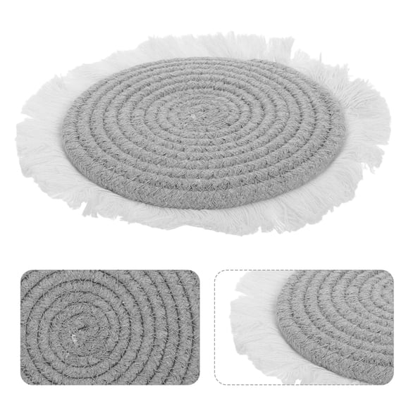 LOLIPPYY Nordic Cotton Rope Coasters for Table Protection Heat Insulation with Artistic Tassels