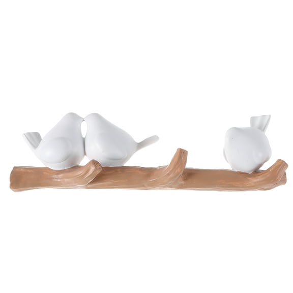 LOLIPPYY Nordic Style Decorative Wall Hooks White Resin Key Holder for Renters - 1 Set