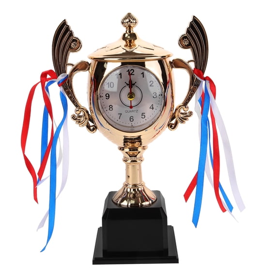 LOLIPPYY Novelty Alarm Clock Trophy Shaped Alarm Clock Metal Decoration Timekeeping for Graduation 1Pcs