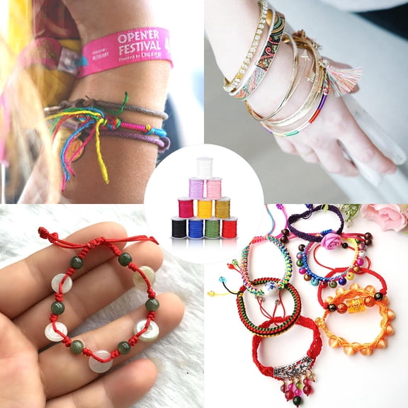 LOLIPPYY Nylon Beading String Assorted Color Flexible Round Cord for Jewelry Making and Crafting