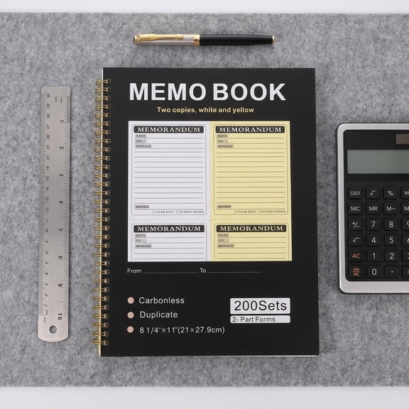LOLIPPYY Office Phone Message Pad Clear Copy Black Carbonless Duplicate