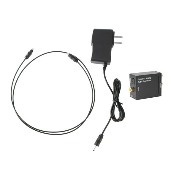 LOLIPPYY Optical Audio to Analog Converter Compact Aluminum Audio Converter for Av Amps TV Black