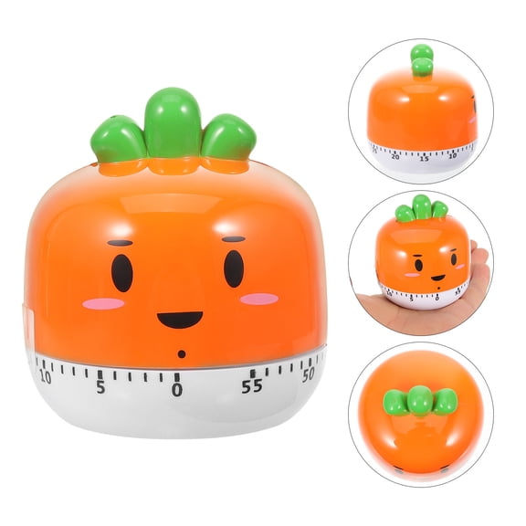 LOLIPPYY Orange Carrot Mechanical Timer for Time Recording Suitable for Kitchen and Shower