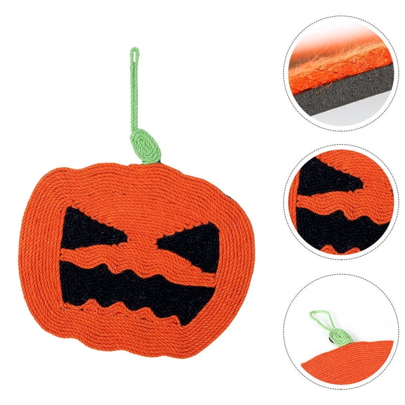 LOLIPPYY Sisal Cat Scratcher Mat Pumpkin Shaped Claw Sharpening Orange 1Pack
