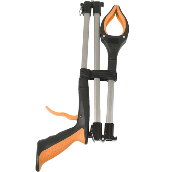 LOLIPPYY Orange Foldable Trash Grabber Tool for Home Use Featuring Friction Clamp Design